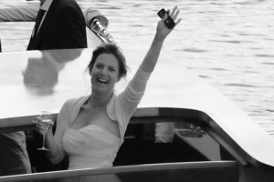 Bribe on a boat in Paris on the Seine river