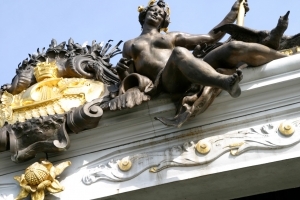 Statue of a bridge in Paris